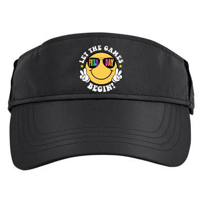 Let The Games Begin Field Day Smile Face Adult Drive Performance Visor