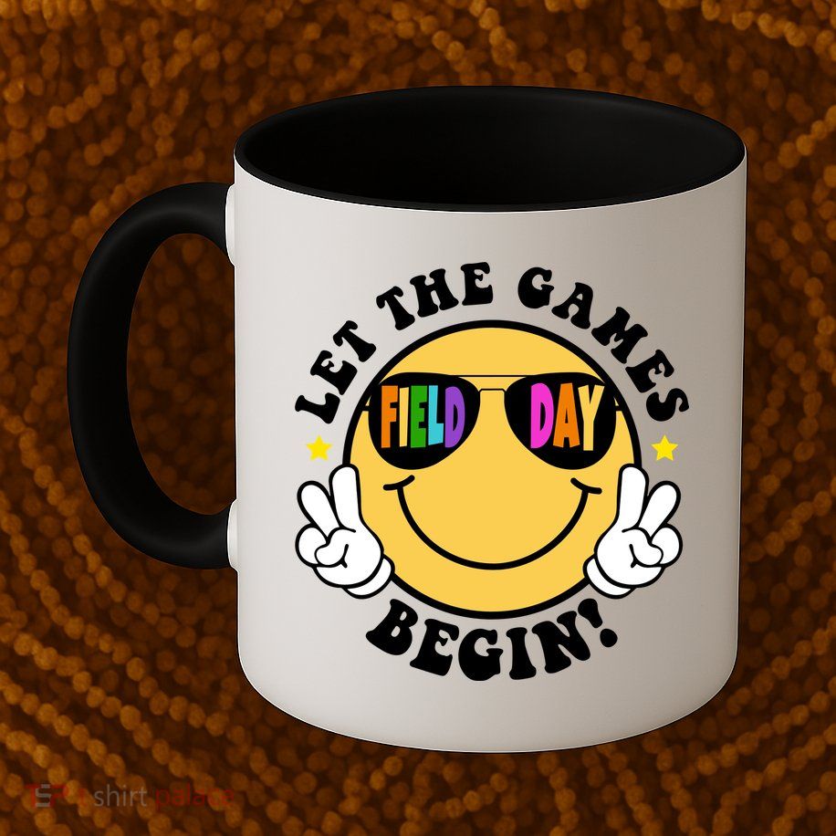 Let The Games Begin Field Day Smile Face Mug