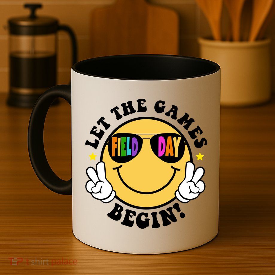 Let The Games Begin Field Day Smile Face Mug