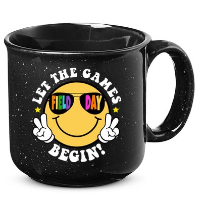 Let The Games Begin Field Day Smile Face 15oz Campfire Ceramic Mug