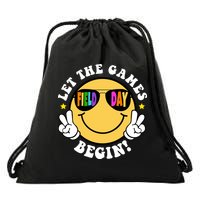 Let The Games Begin Field Day Smile Face Drawstring Bag