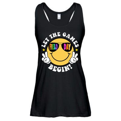 Let The Games Begin Field Day Smile Face Ladies Essential Flowy Tank