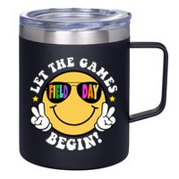 Let The Games Begin Field Day Smile Face 12oz Stainless Steel Coffee Mug