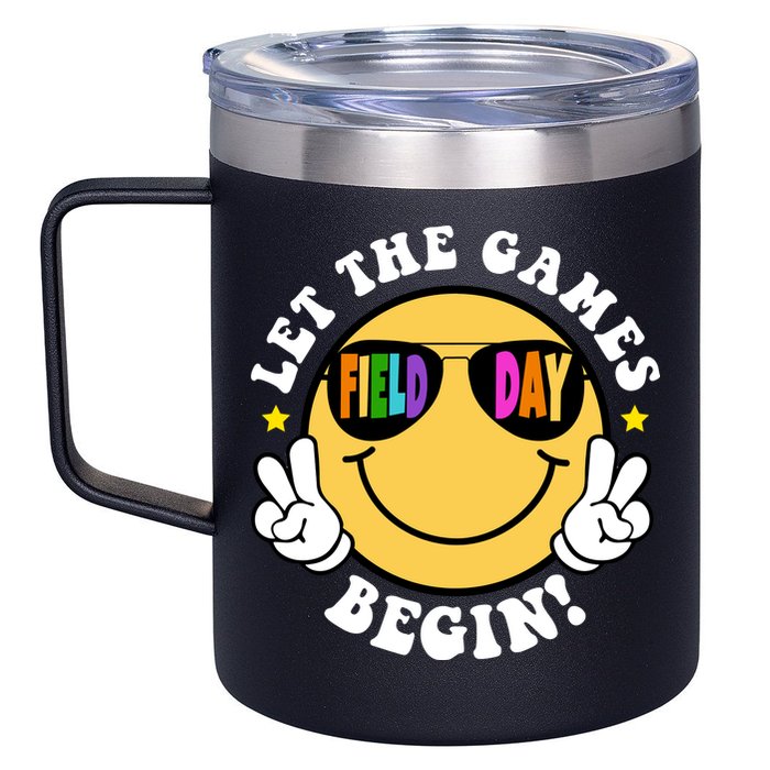 Let The Games Begin Field Day Smile Face 12oz Stainless Steel Coffee Mug