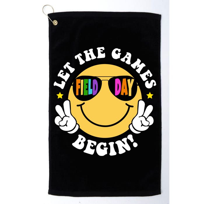 Let The Games Begin Field Day Smile Face Golf Towel