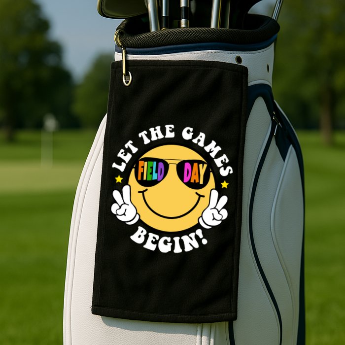 Let The Games Begin Field Day Smile Face Golf Towel