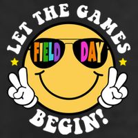 Let The Games Begin Field Day Smile Face Golf Towel