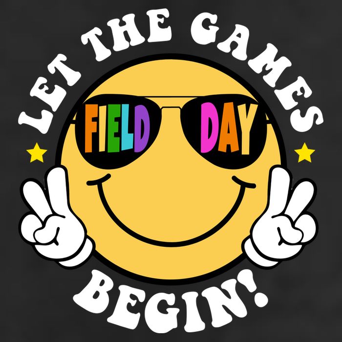 Let The Games Begin Field Day Smile Face Golf Towel