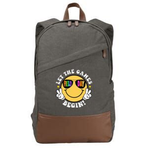 Let The Games Begin Field Day Smile Face Cotton Canvas Backpack