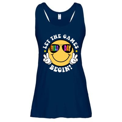 Let The Games Begin Field Day Smile Face Ladies Essential Flowy Tank