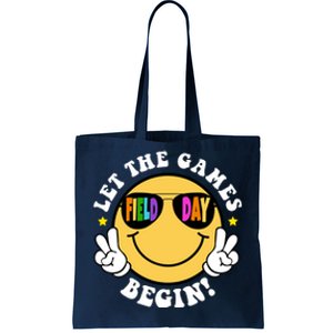 Let The Games Begin Field Day Smile Face Tote Bag