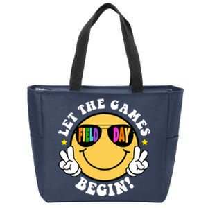 Let The Games Begin Field Day Smile Face Zip Tote Bag