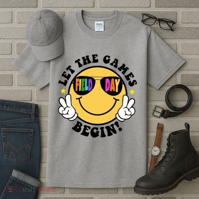 Let The Games Begin Field Day Smile Face Tall T-Shirt