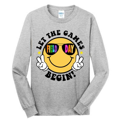 Let The Games Begin Field Day Smile Face Tall Long Sleeve T-Shirt