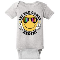 Let The Games Begin Field Day Smile Face Baby Bodysuit