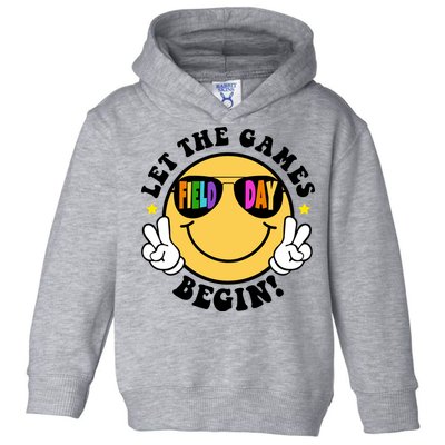 Let The Games Begin Field Day Smile Face Toddler Hoodie