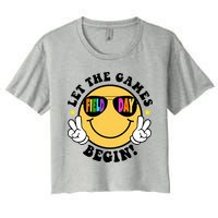 Let The Games Begin Field Day Smile Face Women's Crop Top Tee