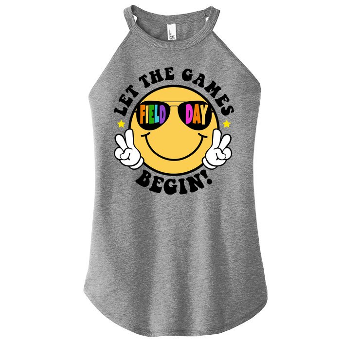 Let The Games Begin Field Day Smile Face Women's Perfect Tri Rocker Tank