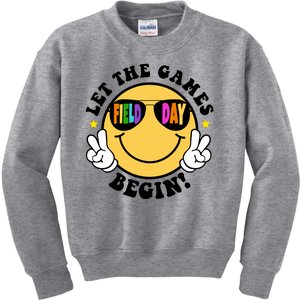 Let The Games Begin Field Day Smile Face Kids Sweatshirt