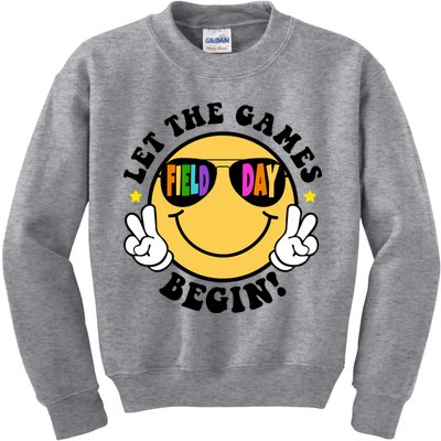 Let The Games Begin Field Day Smile Face Kids Sweatshirt