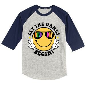 Let The Games Begin Field Day Smile Face Kids Colorblock Raglan Jersey