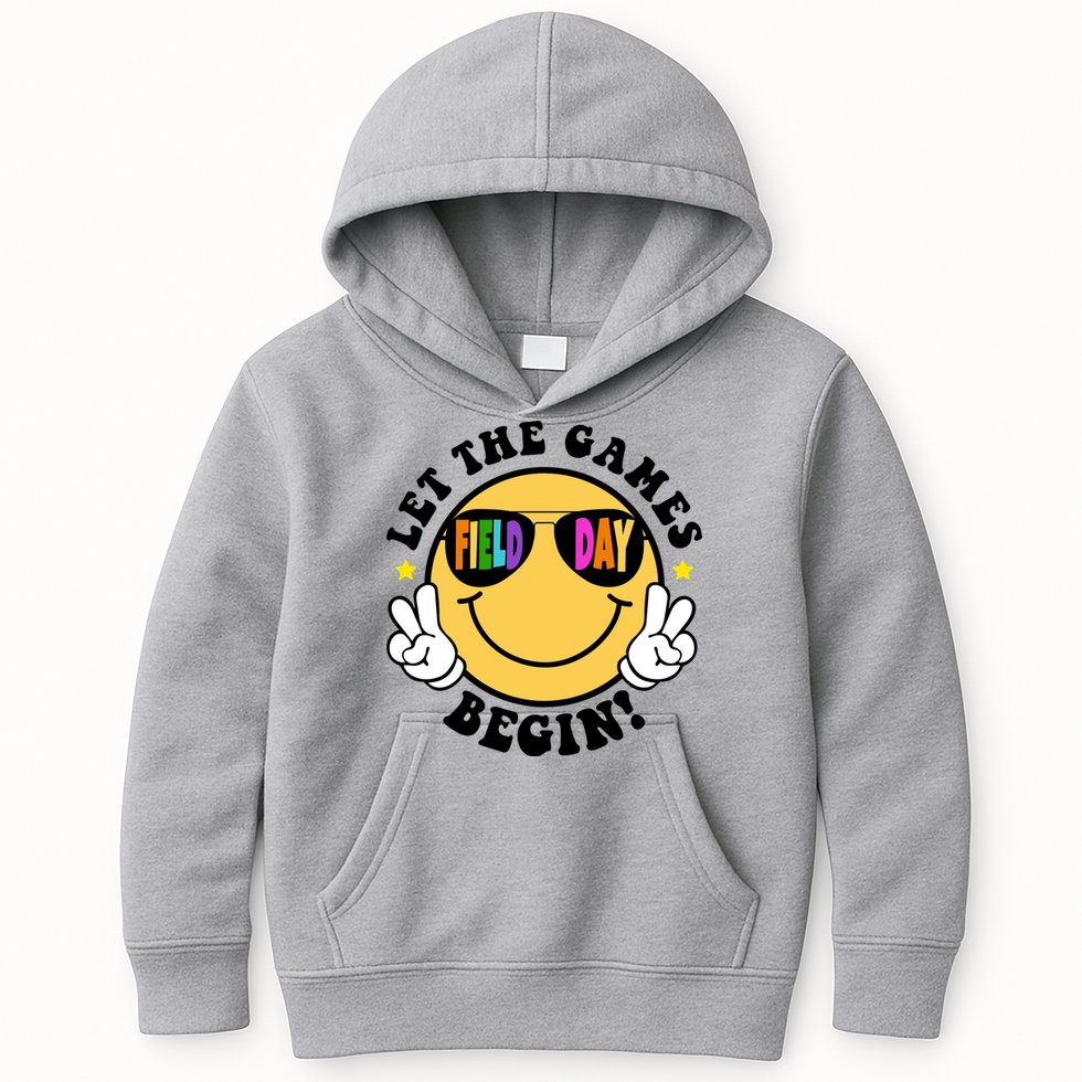 Let The Games Begin Field Day Smile Face Kids Hoodie