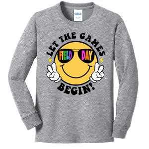 Let The Games Begin Field Day Smile Face Kids Long Sleeve Shirt