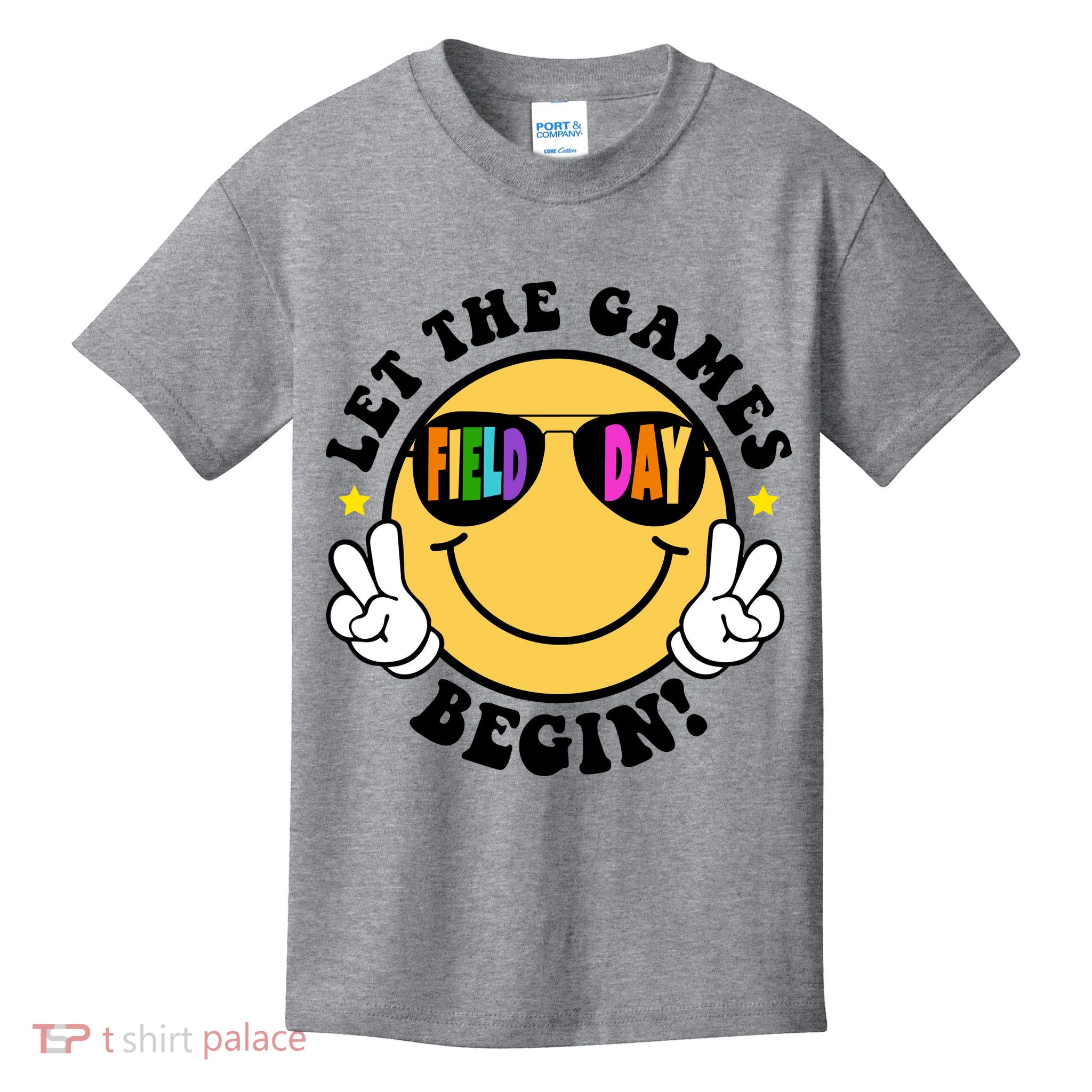 Let The Games Begin Field Day Smile Face Kids T-Shirt