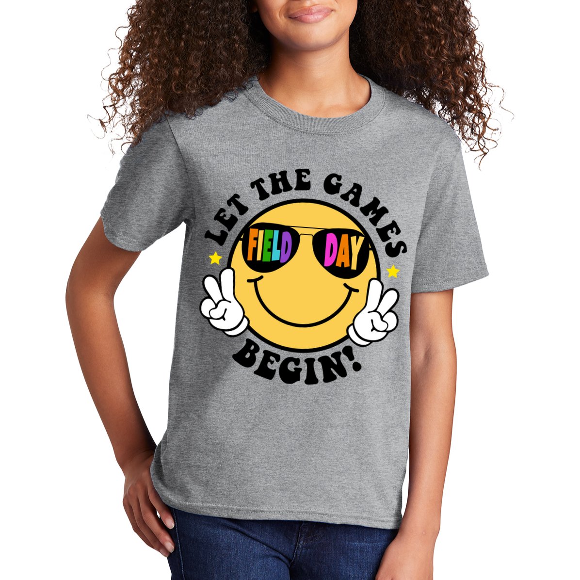 Let The Games Begin Field Day Smile Face Kids T-Shirt