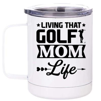 Living That Golf Mom Life Gift 12 oz Stainless Steel Tumbler Cup