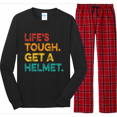 LifeS Tough Get A Helmet Man Funny Vintage Long Sleeve Pajama Set