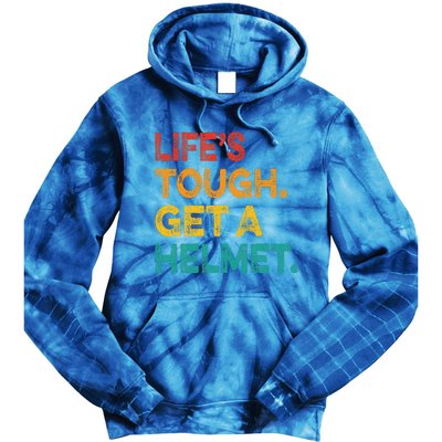 LifeS Tough Get A Helmet Man Funny Vintage Tie Dye Hoodie