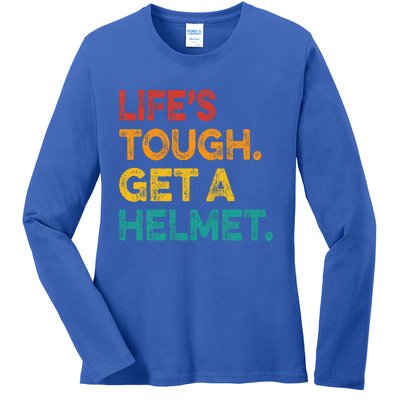 LifeS Tough Get A Helmet Man Funny Vintage Ladies Long Sleeve Shirt