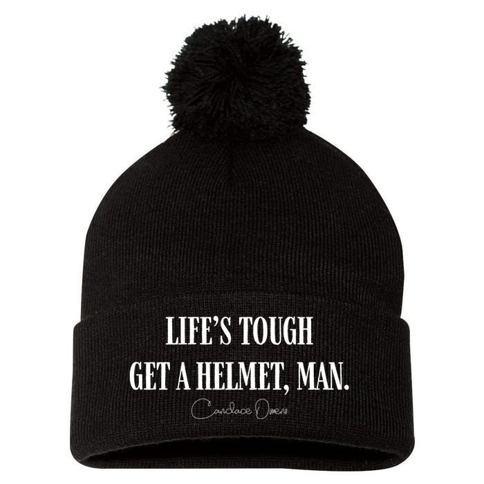 LifeS Tough Get A Helmet Man Pom Pom 12in Knit Beanie