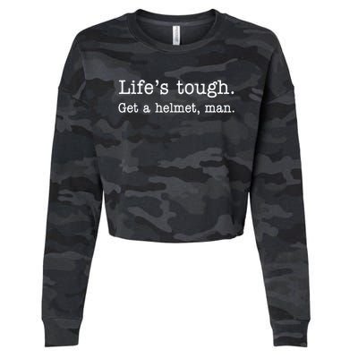 LifeS Tough Get A Helmet Man Funny Vintage Cropped Pullover Crew