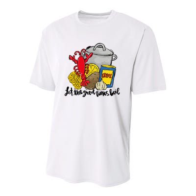 Let The Good Times Boil Crawfish Youth Performance Sprint T-Shirt