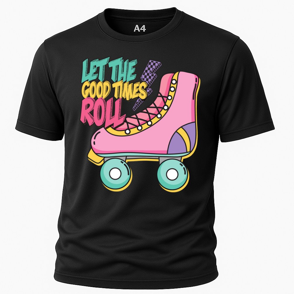 Let The Good Times Roll 80s Retro Roller Skate Performance Shirt