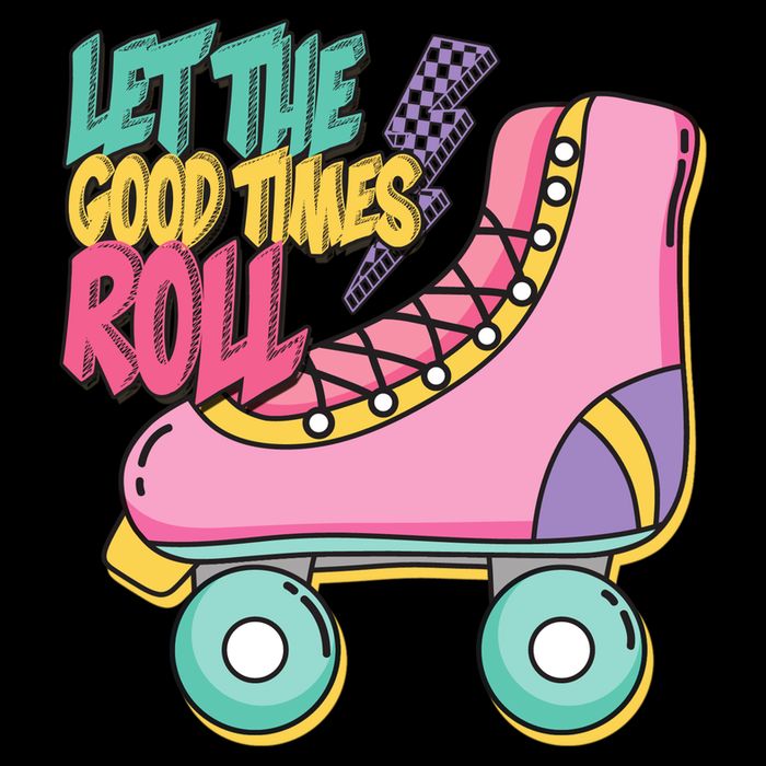 Let The Good Times Roll 80s Retro Roller Skate Apron