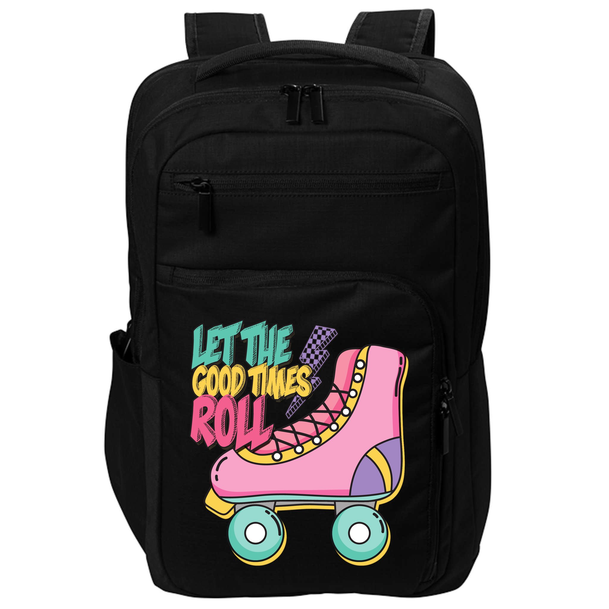 Let The Good Times Roll 80s Retro Roller Skate Impact Tech Backpack