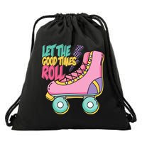 Let The Good Times Roll 80s Retro Roller Skate Drawstring Bag