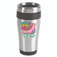 Let The Good Times Roll 80s Retro Roller Skate 16oz Travel Tumbler