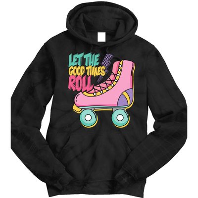 Let The Good Times Roll 80s Retro Roller Skate Tie Dye Hoodie