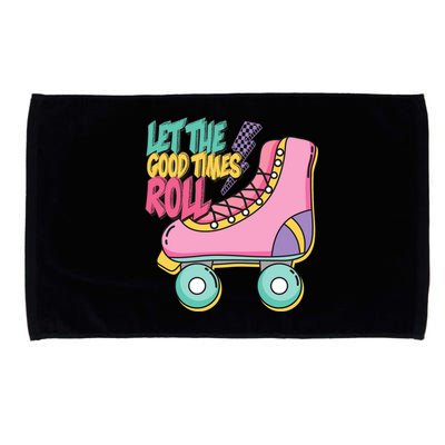 Let The Good Times Roll 80s Retro Roller Skate Microfiber Hand Towel