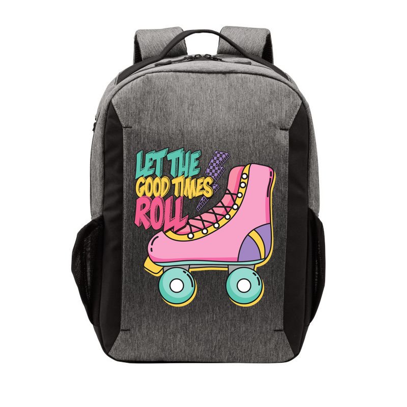Let The Good Times Roll 80s Retro Roller Skate Vector Backpack