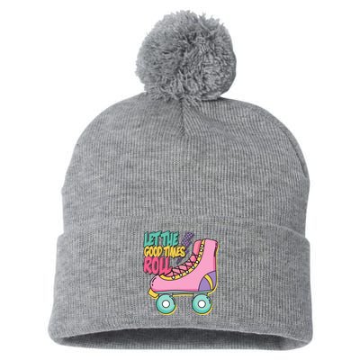 Let The Good Times Roll 80s Retro Roller Skate Pom Pom 12in Knit Beanie