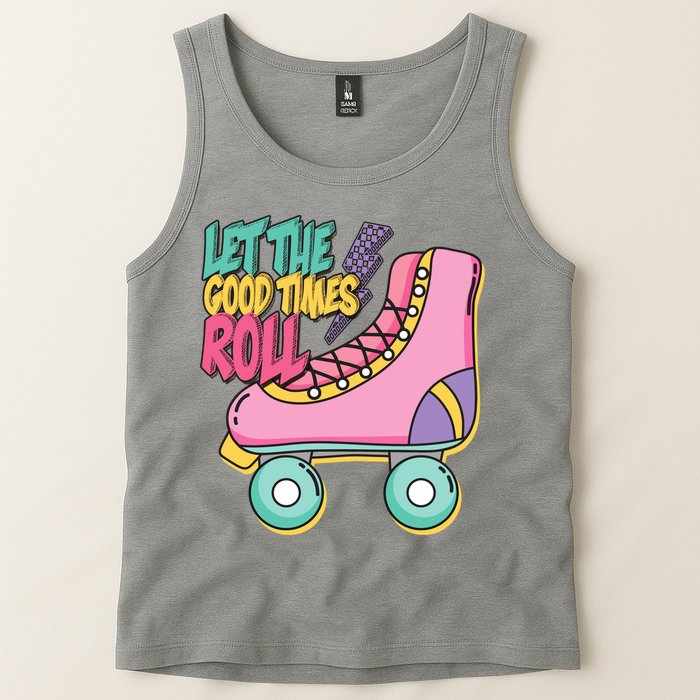 Let The Good Times Roll 80s Retro Roller Skate Tank Top