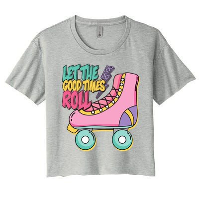 Let The Good Times Roll 80s Retro Roller Skate Crop Top
