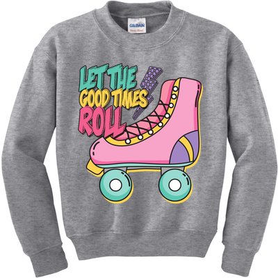 Let The Good Times Roll 80s Retro Roller Skate Kids Sweatshirt