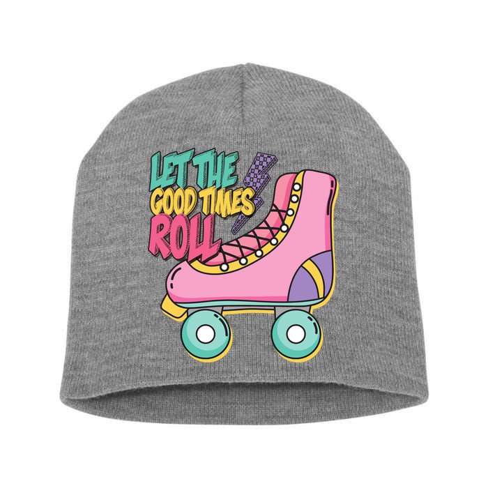 Let The Good Times Roll 80s Retro Roller Skate Short Acrylic Beanie