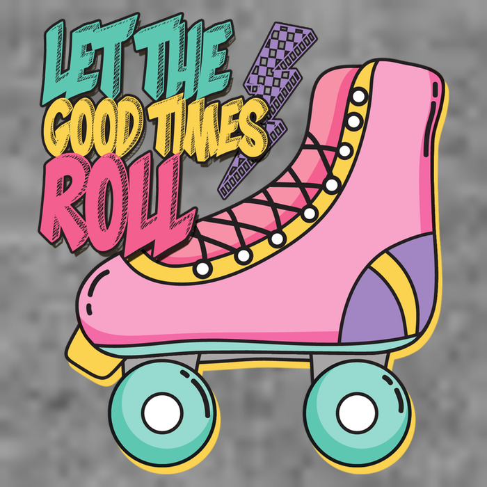 Let The Good Times Roll 80s Retro Roller Skate Short Acrylic Beanie